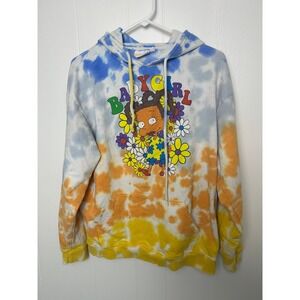 Nickelodeon 90s Rugrats Angelica Baby Girl Tie Dye Hoodie Sweatshirt Size L Y2K